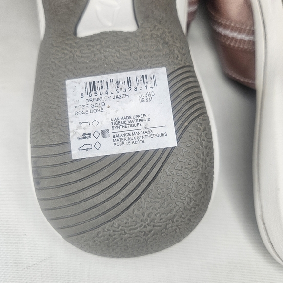 Clarks Cloudsteppers Walking Flip Flop Sandals Brinkley Jazz Rose Gold NWOT Sz 6 - Picture 10 of 12